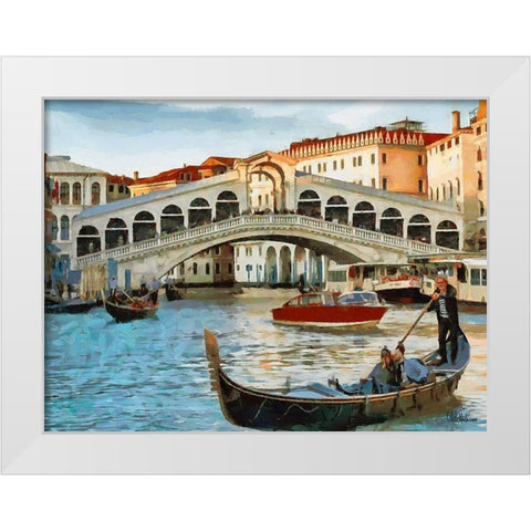 Ponte Rialto II White Modern Wood Framed Art Print by Medeiros, Celito