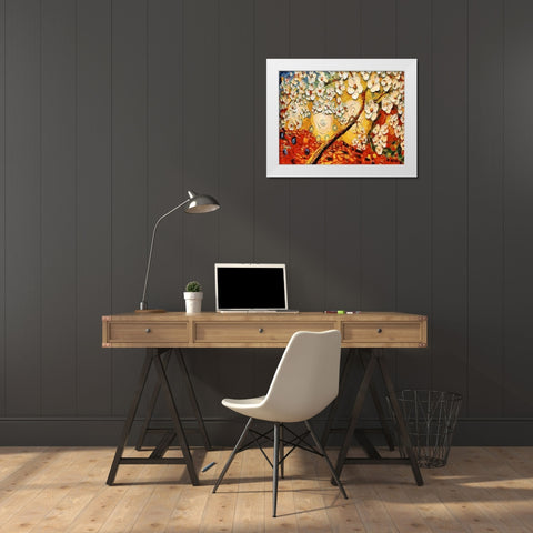A Tree with White Flowers White Modern Wood Framed Art Print by Medeiros, Celito