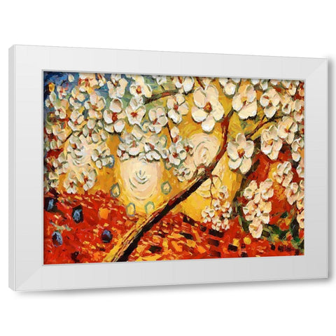 A Tree with White Flowers White Modern Wood Framed Art Print by Medeiros, Celito