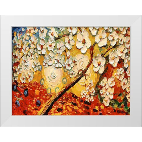 A Tree with White Flowers White Modern Wood Framed Art Print by Medeiros, Celito
