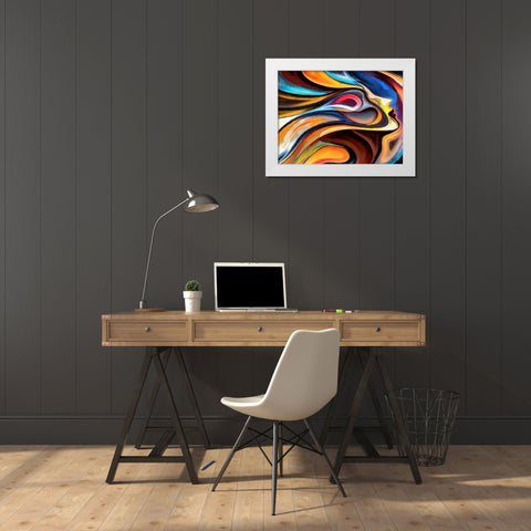Mood of Abstraction XXVII  White Modern Wood Framed Art Print by Medeiros, Celito