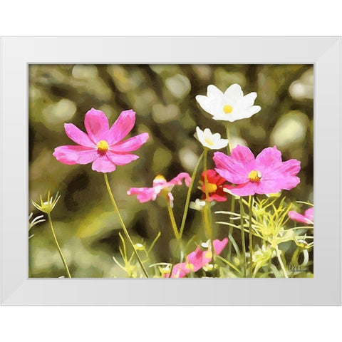 Field Flowers III White Modern Wood Framed Art Print by Medeiros, Celito