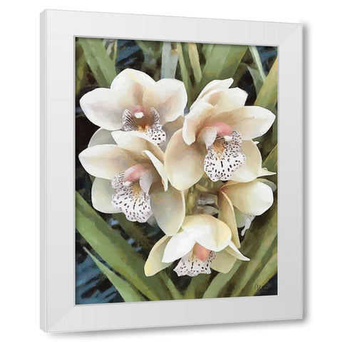 Orchids XXIX White Modern Wood Framed Art Print by Medeiros, Celito