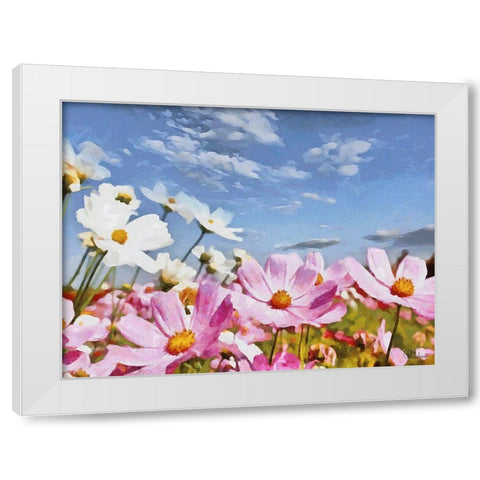 Field Flowers IV White Modern Wood Framed Art Print by Medeiros, Celito