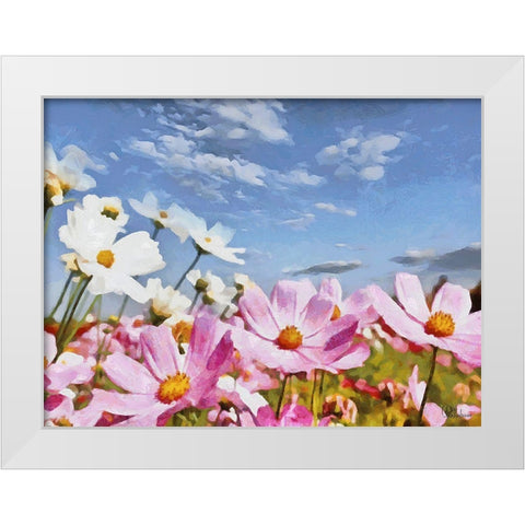 Field Flowers IV White Modern Wood Framed Art Print by Medeiros, Celito