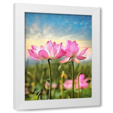 Watter Lilly IV White Modern Wood Framed Art Print by Medeiros, Celito