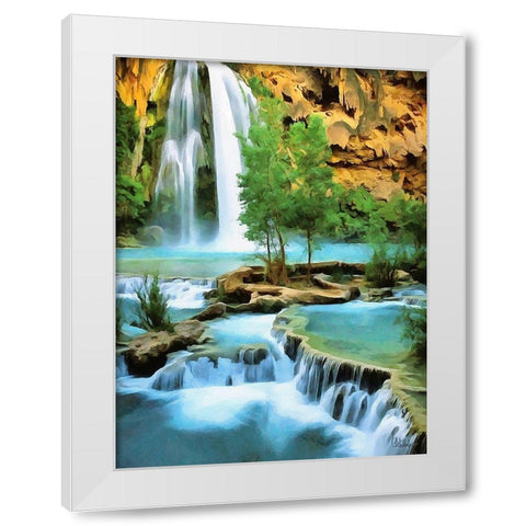 Watterfall Collection IV White Modern Wood Framed Art Print by Medeiros, Celito