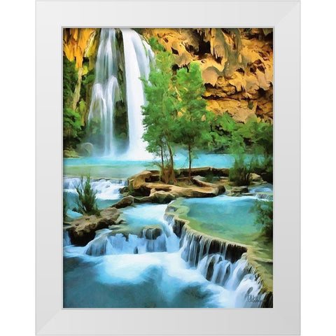 Watterfall Collection IV White Modern Wood Framed Art Print by Medeiros, Celito
