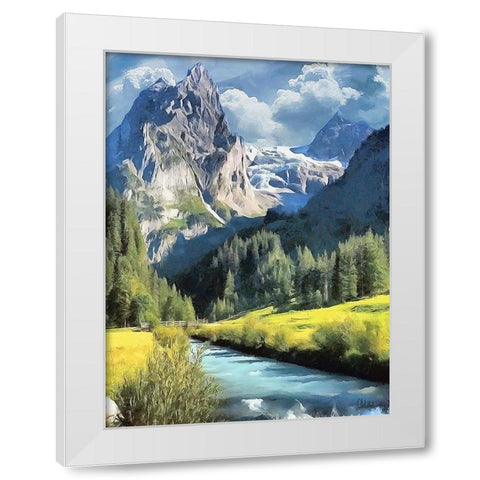 Watterfall Collection V White Modern Wood Framed Art Print by Medeiros, Celito