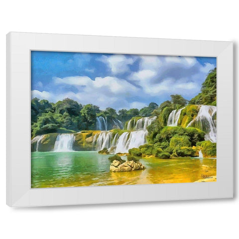 Watterfall Collection VI White Modern Wood Framed Art Print by Medeiros, Celito