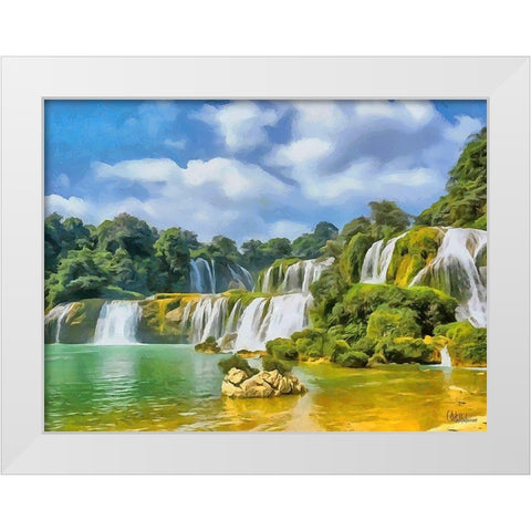 Watterfall Collection VI White Modern Wood Framed Art Print by Medeiros, Celito