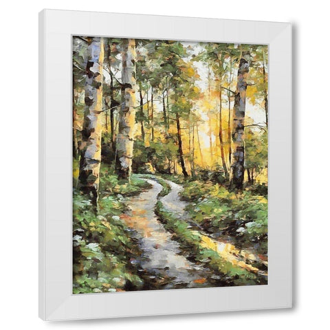 Way in Forest II White Modern Wood Framed Art Print by Medeiros, Celito