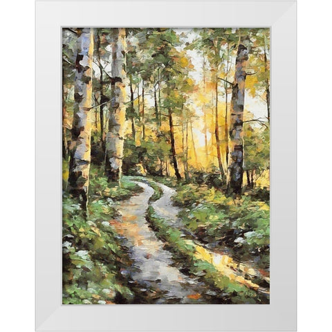 Way in Forest II White Modern Wood Framed Art Print by Medeiros, Celito