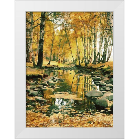 River in the Forest II White Modern Wood Framed Art Print by Medeiros, Celito
