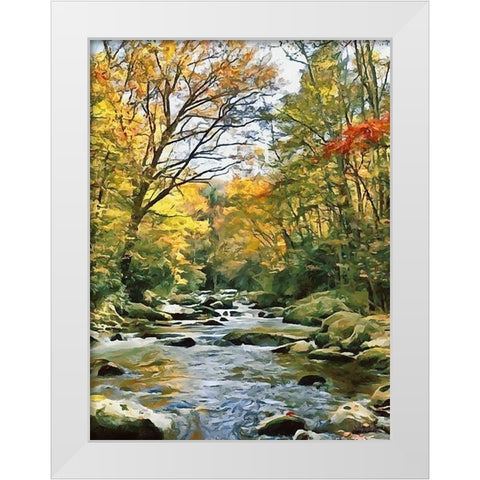 River in the Forest III White Modern Wood Framed Art Print by Medeiros, Celito