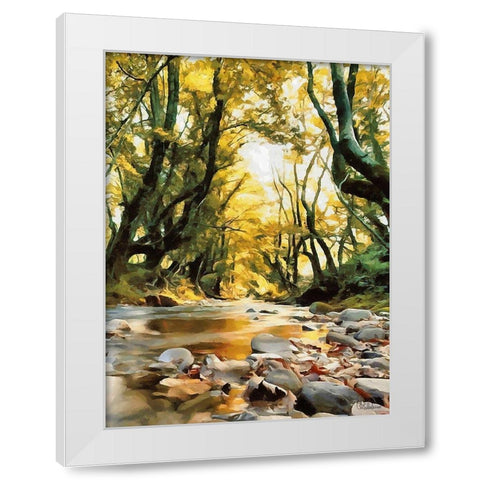 River in the Forest IV White Modern Wood Framed Art Print by Medeiros, Celito
