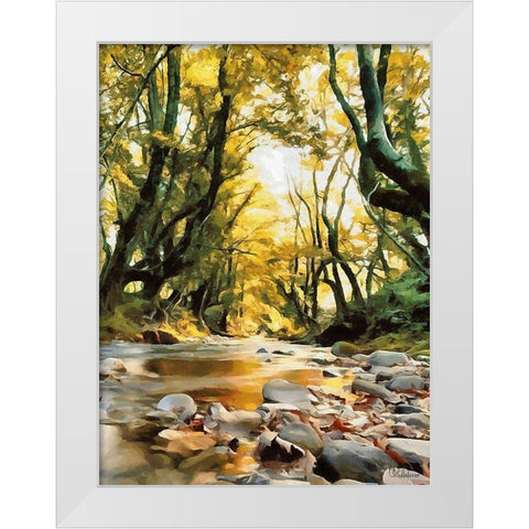 River in the Forest IV White Modern Wood Framed Art Print by Medeiros, Celito