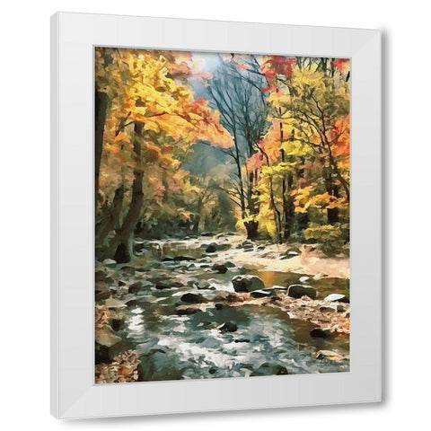River in the Forest V White Modern Wood Framed Art Print by Medeiros, Celito