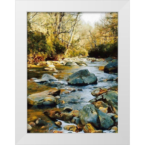 River in the Forest VII White Modern Wood Framed Art Print by Medeiros, Celito