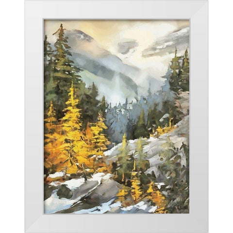 Cloudy Mountains White Modern Wood Framed Art Print by Medeiros, Celito
