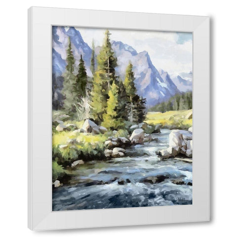 River in the Mountains II White Modern Wood Framed Art Print by Medeiros, Celito