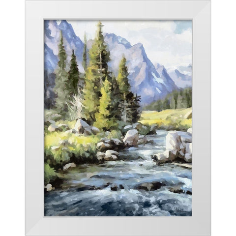 River in the Mountains II White Modern Wood Framed Art Print by Medeiros, Celito