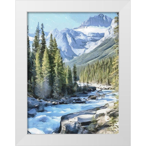 River in the Mountains III White Modern Wood Framed Art Print by Medeiros, Celito
