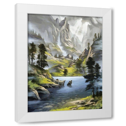 River in the Mountains IV White Modern Wood Framed Art Print by Medeiros, Celito