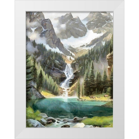 River in the Mountains V White Modern Wood Framed Art Print by Medeiros, Celito