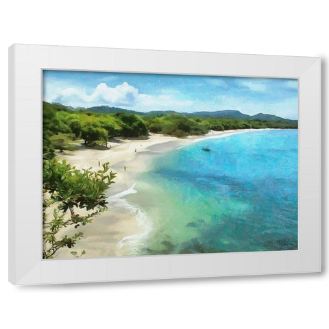 Tropical Bay II White Modern Wood Framed Art Print by Medeiros, Celito