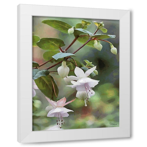I like Flowers V White Modern Wood Framed Art Print by Medeiros, Celito