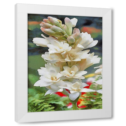 I like Flowers VI White Modern Wood Framed Art Print by Medeiros, Celito
