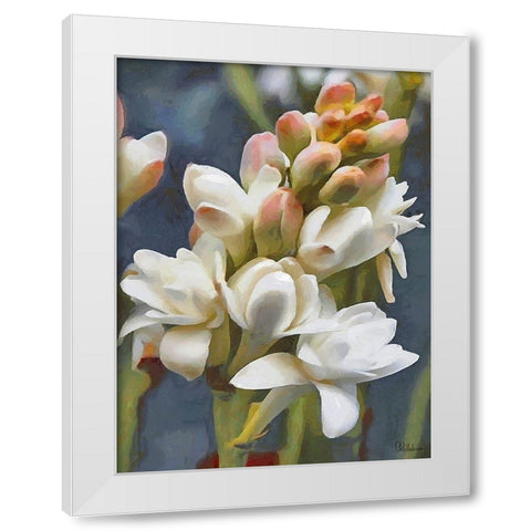 I like Flowers VII White Modern Wood Framed Art Print by Medeiros, Celito