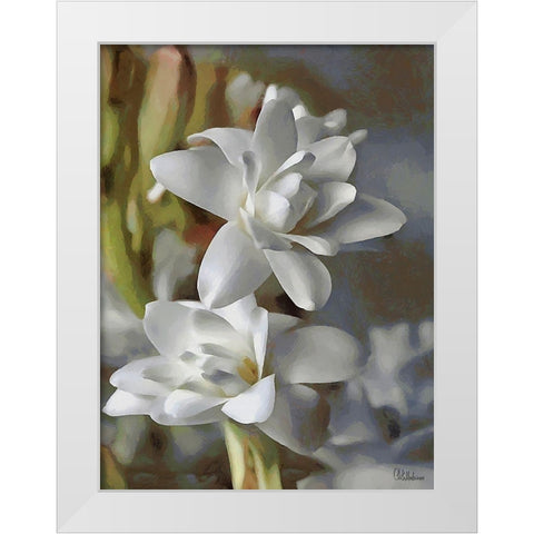 I like Flowers VIII White Modern Wood Framed Art Print by Medeiros, Celito