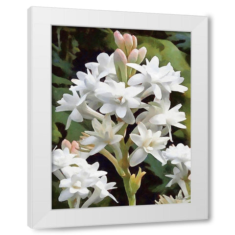 I like Flowers IX White Modern Wood Framed Art Print by Medeiros, Celito