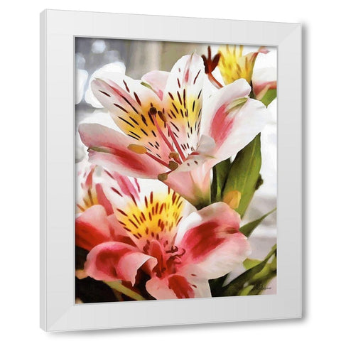 I like Flowers XIII White Modern Wood Framed Art Print by Medeiros, Celito