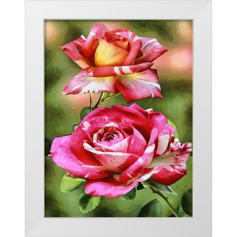I like Flowers XXIII White Modern Wood Framed Art Print by Medeiros, Celito