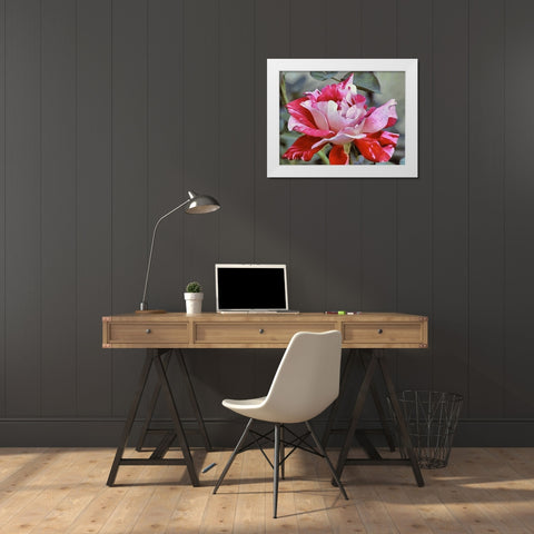 I like Flowers XXIV White Modern Wood Framed Art Print by Medeiros, Celito