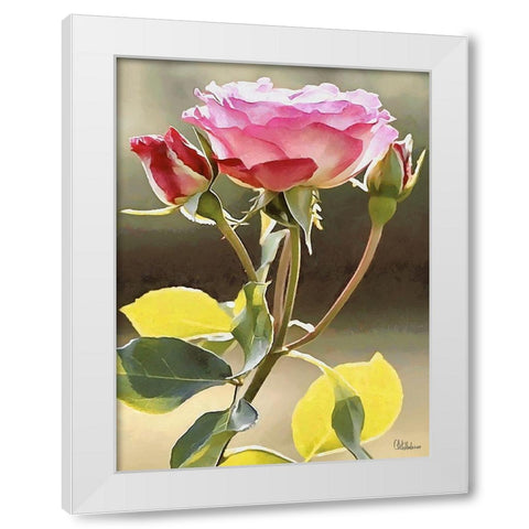 I like Flowers XXVII White Modern Wood Framed Art Print by Medeiros, Celito