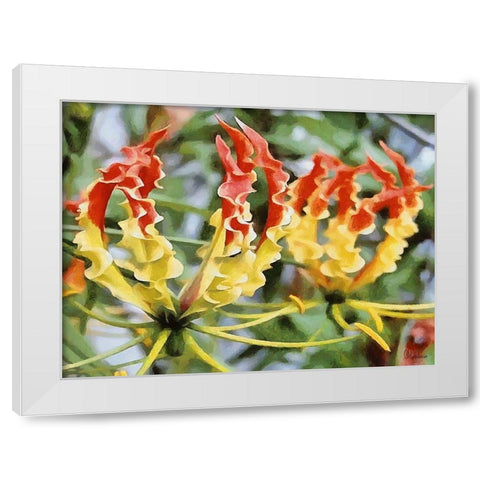 I like Flowers XXX White Modern Wood Framed Art Print by Medeiros, Celito