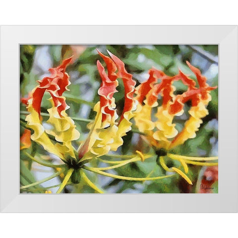 I like Flowers XXX White Modern Wood Framed Art Print by Medeiros, Celito