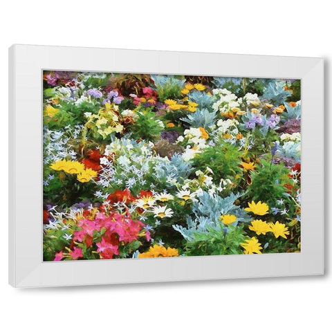 I like Flowers XXXI White Modern Wood Framed Art Print by Medeiros, Celito