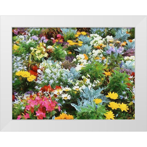 I like Flowers XXXI White Modern Wood Framed Art Print by Medeiros, Celito