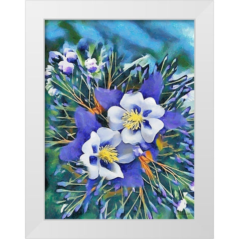 I like Flowers XXXV White Modern Wood Framed Art Print by Medeiros, Celito