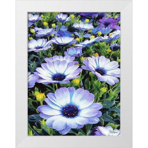 I like Flowers XXXVI White Modern Wood Framed Art Print by Medeiros, Celito