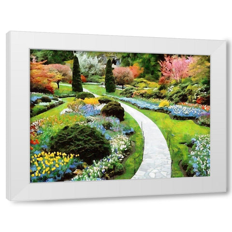 Beautiful Garden II White Modern Wood Framed Art Print by Medeiros, Celito