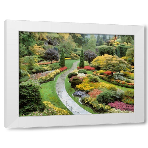 Beautiful Garden III White Modern Wood Framed Art Print by Medeiros, Celito