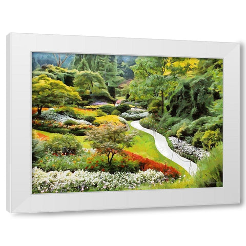 Beautiful Garden IV White Modern Wood Framed Art Print by Medeiros, Celito