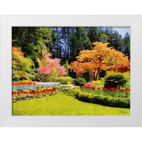 Beautiful Garden V White Modern Wood Framed Art Print by Medeiros, Celito