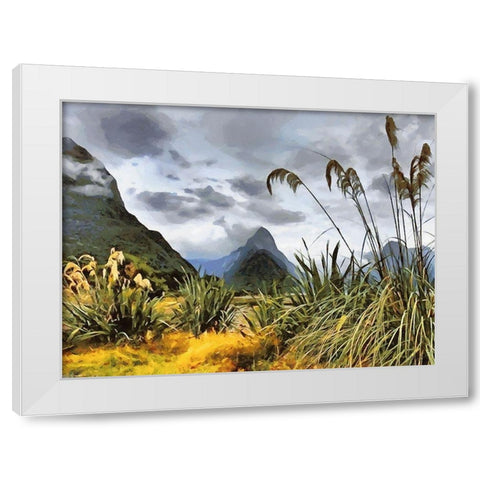Triangle Rock White Modern Wood Framed Art Print by Medeiros, Celito
